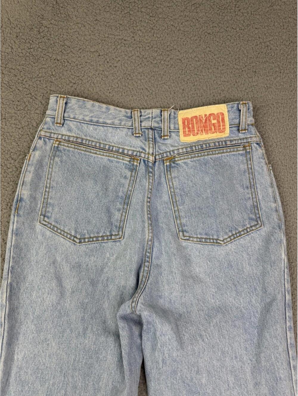 VTG 80s High Waisted BONGO Blue Denim Tapered Mom Jeans 28x27 USA 100% Cotton